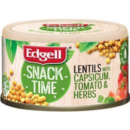 Edgell Snack Time Lentils With Capsicum Tomato & Herbs 70g