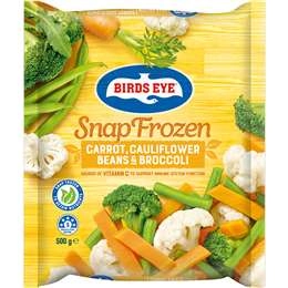 Birds Eye Snap Frozen Carrot Cauliflower Beans & Broccoli 500g