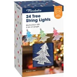 Mirabella Christmas 24 String Lights 2.3m Battery Operated Tree Each