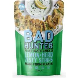 Bad Hunter Plant Based Chicken Lemon & Herb Zesty Strips 230g