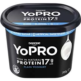 Yopro Danone High Protein Yoghurt No Added Sugar Plain 700g