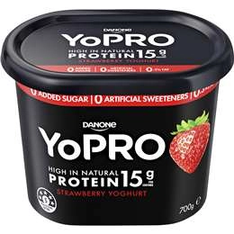 Yopro Danone High Protein Yoghurt No Added Sugar Strawberry 700g