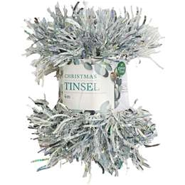 Christmas Tinsel Silver 4m  Each