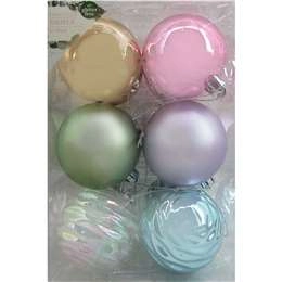 Christmas Fairytale Baubles Pink Blue Green 12 Pack