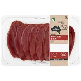 Woolworths Beef Sizzle Schnitzel  400g