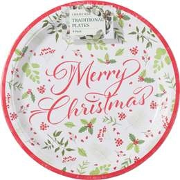 Christmas Traditional Plates  8 Pack