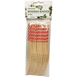 Christmas Wooden Cutlery Knives  20 Pack