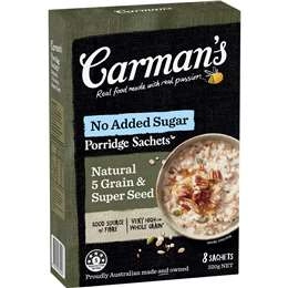 Carman's Porridge Sachets Natural 5 Grain & Super Seed 8 Pack