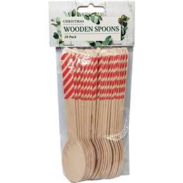 Christmas Wooden Cutlery Spoons  20 Pack