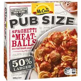 Mccain Pub Size Spaghetti & Meatballs Frozen Meal 500g