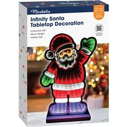 Mirabella Christmas 30cm Led Infinity Tabletop Decoration Santa Each