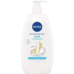 Nivea Rich Lather Soft & Almond Oil Body Wash & Shower Gel 1l