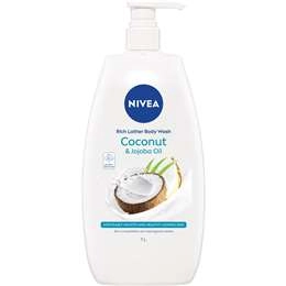 Nivea Rich Lather Coconut & Jojoba Oil Body Wash & Shower Gel 1l