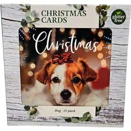 Christmas Cards Square Dog  12 Pack