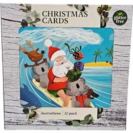 Christmas Cards Australiana Square  12 Pack