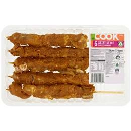 Woolworths Chicken Kebabs Satay Style 375g