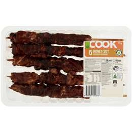 Woolworths Cook Chicken Kebab Honey Soy 375g