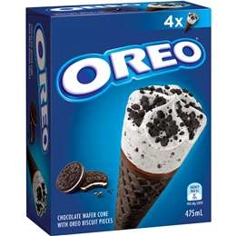 Oreo Frozen Dessert Cones 4 Pack