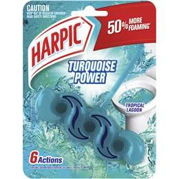 Harpic Turquoise Power Tropical Lagoon Toilet Cleaner Block 1 Pack