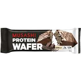 Musashi Wafer Protein Bar Vanilla, Bcaas, 40g