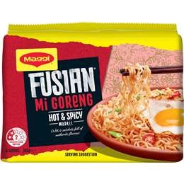 Maggi Fusian Mi Goreng Hot & Spicy Flavour Instant Noodles 5 Pack