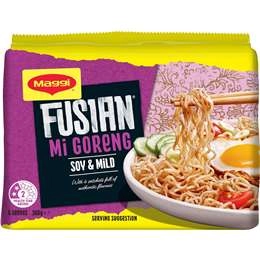 Maggi Fusian Mi Goreng Soy & Mild Spice Flavour Instant Noodles 5 Pack