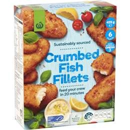 Woolworths Fish Fillets Crumbed 425g