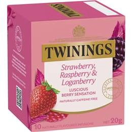 Twinings Strawberry, Raspberry & Loganberry Tea Bags 10 Pack