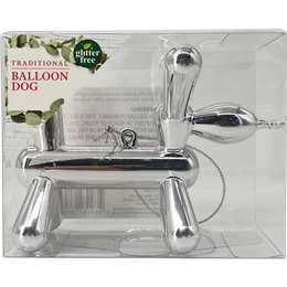 Christmas Traditional Balloon Dog Silver Each