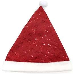 Christmas Christmas Sequin Santa Hat Red  Each