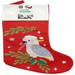 Christmas Stocking Cockatoo Red  Each