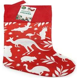 Christmas Stocking Animals Red  Each