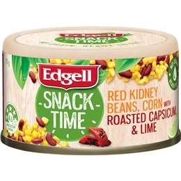 Edgell Snack Time Red Kidney Beans Corn With Capsicum & Lime 70g