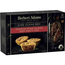 Herbert Adams Pies Gourmet King Beef Frozen 12 Pack