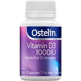 Ostelin Vitamin D 1000iu D3 Capsules For Bone Health + Immunity 130 Pack