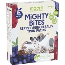 Macro Mighty Bites Berry Crunch Balls 5 Twin Packs 100g