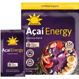 Amazonia Acai Energy Guarana Blend 100g X4 Pack