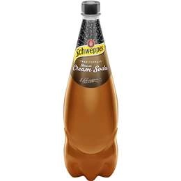 Schweppes Traditional Brown Creaming Soda Soft Drink Bottle 1.1l