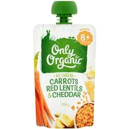 Only Organic 8 Months+ Carrot Red Lentils & Cheddar 120g