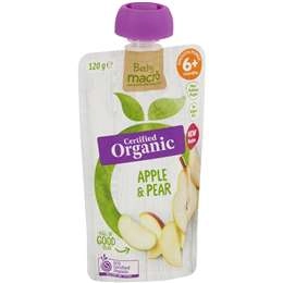 Macro Baby Organic 6 Months+ Apple & Pear 120g