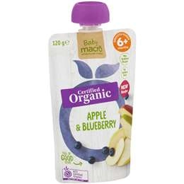 Macro Baby Organic 6 Months+ Apple & Blueberry 120g