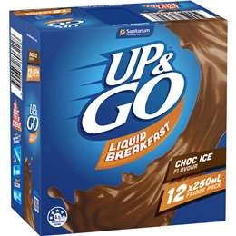 Sanitarium Up&go Liquid Breakfast Choc Ice 12 Pack