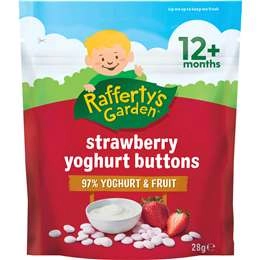 Rafferty's Garden Baby Food Strawberry Yoghurt Buttons 12+ Months 28g