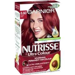 Garnier Nutrisse Hair Colour 6.60 Fiery Red Each