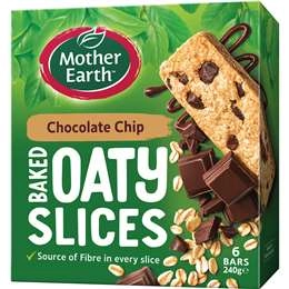 Mother Earth Chocolate Chip Oaty Slice 6 Pack 240g