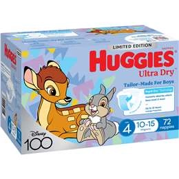 Huggies Ultra Dry Nappies Boys Size 4 (10-15kg) 72 Pack