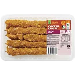 Woolworths Cook Chicken Kebab Satay 375g