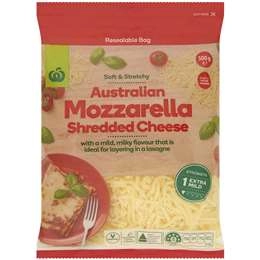 Woolworths Mozzarella Shredded Cheese 500g