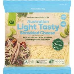 Woolworths Light Tasty Shredded Cheese 500g