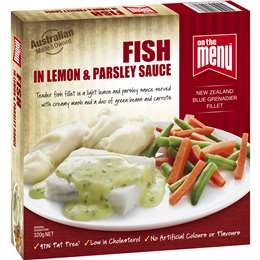 On The Menu Fish Fillets In Lemon & Parsley 320g